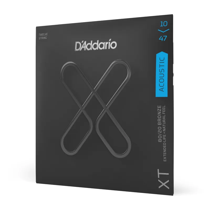 D’Addario XTABR1047-12, XT – Corde in bronzo 80/20 per chitarra 12 corde, scalatura leggera custom, 10-47 – XT Ultime Pezzi