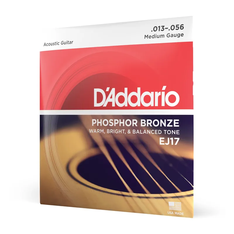 Spedizione Espresso Corde D’Addario EJ17 in bronzo fosforoso per chitarra acustica, Medium, 13-56 – D’Addario