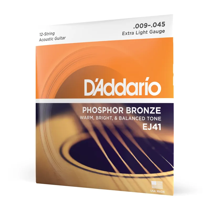 Consegna Rapida Corde D’Addario EJ41 in bronzo fosforoso per chitarra acustica, 12 corde, Extra Light, 9-45 – D’Addario
