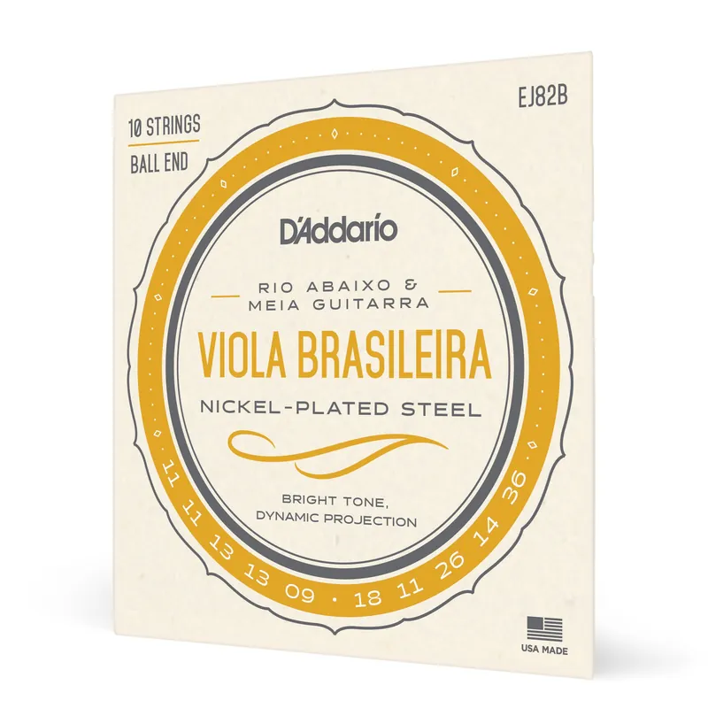 Occasione Imperdibile D’Addario EJ82B Viola Brasileira – Muta di corde per rio abaixo e meia guitarra – D’Addario