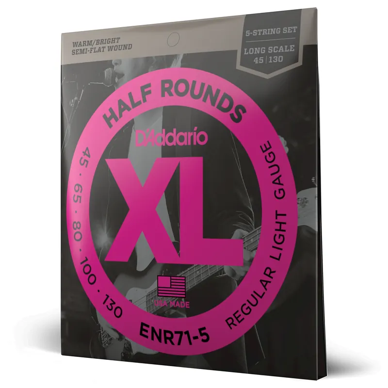 Compra Oggi Stesso Corde D’Addario ENR71-5 Half Round per basso, 5 corde, Regular Light, 45-130, Long Scale – D’Addario