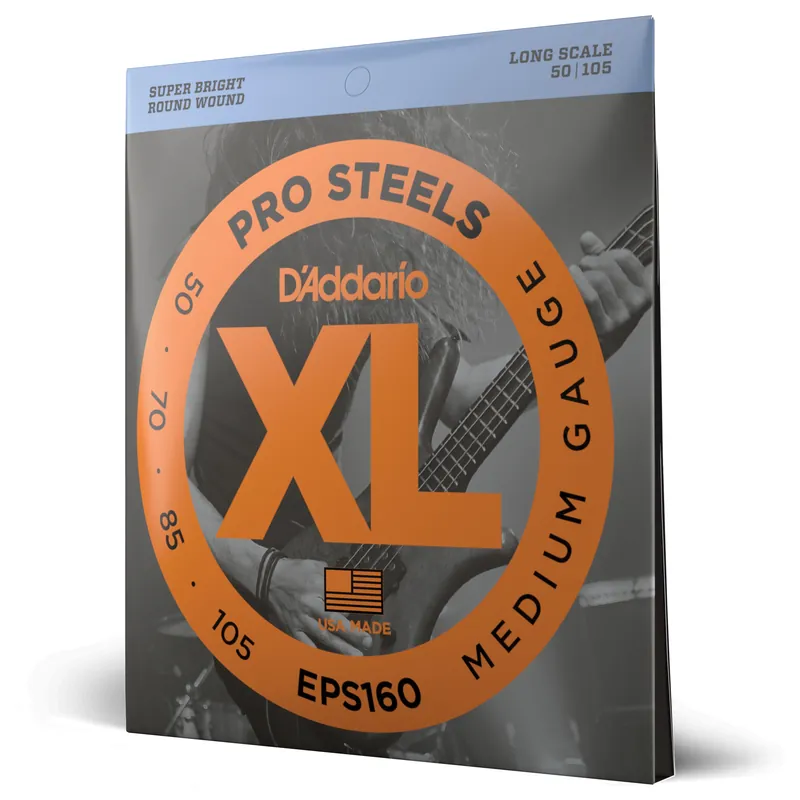 Corde D’Addario EPS160 ProSteels per basso, Medium, 50-105, Long Scale – D’Addario Direttamente Dal Produttore