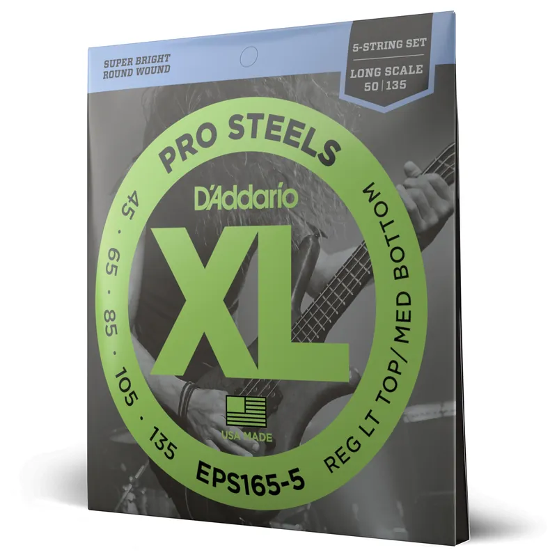 Più Venduto Corde D’Addario EPS165-5 ProSteels per basso, 5 corde, Custom Light, 45-135, Long Scale – D’Addario