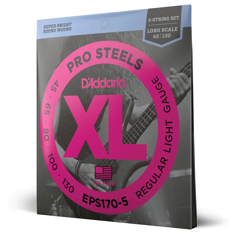 A Buon Prezzo Corde D’Addario EPS170-5 ProSteels per basso, 5 corde, Light, 45-130, Long Scale – D’Addario