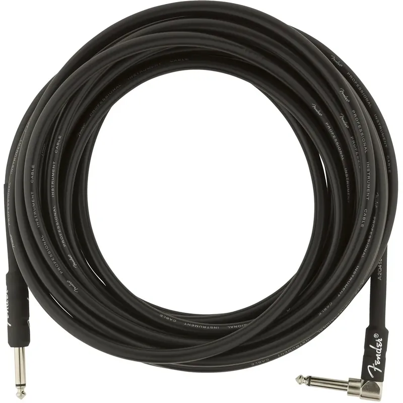 Nuova Collezione Cavo per strumenti serie Professional Straight/Angle 25′ Black – FENDER