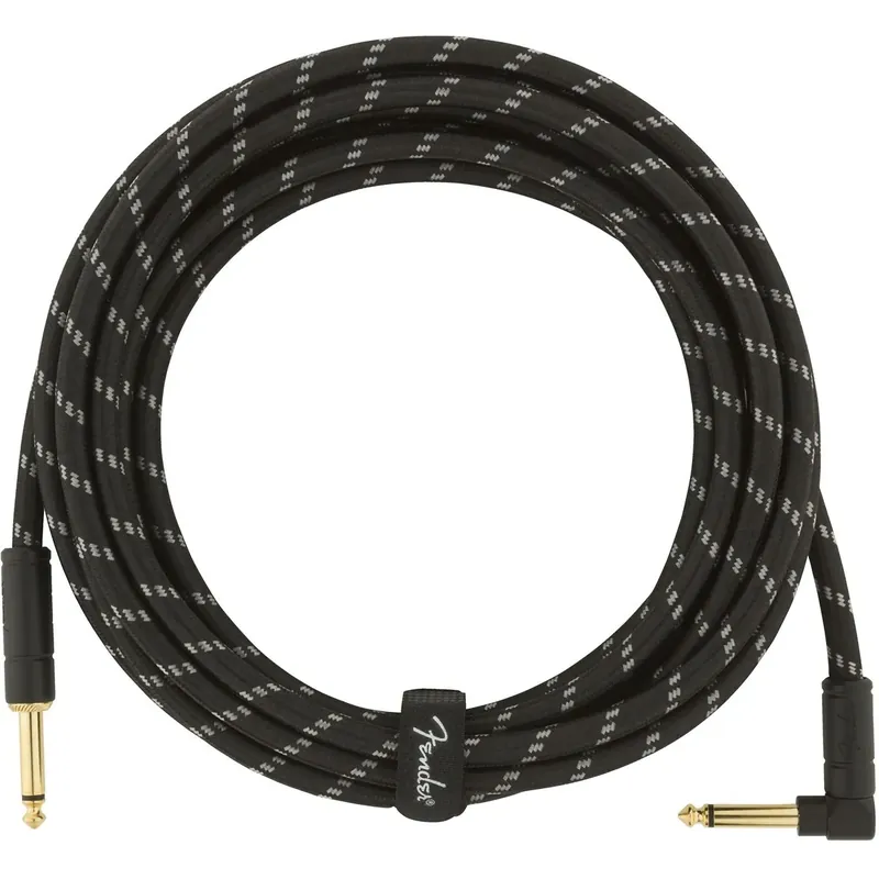 Esclusivo Cavo per strumenti serie Deluxe Straight/Angle 15′ (4,5 m) Black Tweed – FENDER