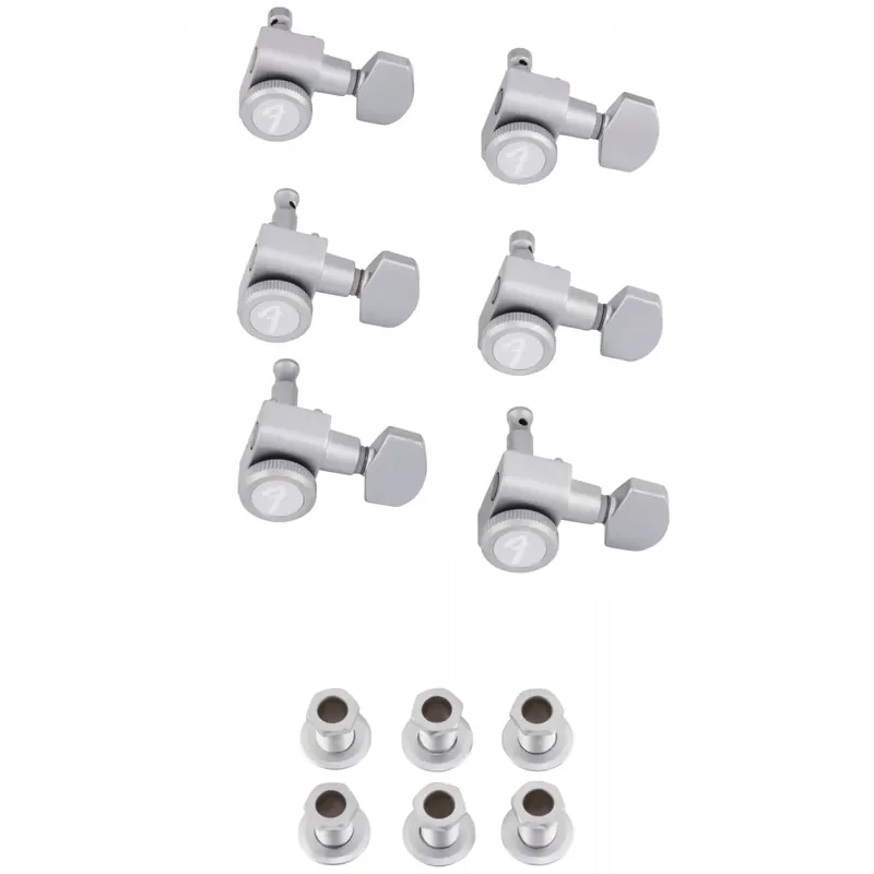 Occasione Bloccaggio Stratocaster® / Telecaster® Staggered Tuning Machines Brushed Chrome 6-pack – FENDER