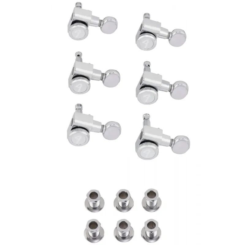 Accordatori Fender® con bloccaggio sfalsato e pulsanti in stile vintage Polished Chrome, confezione da 6 – FENDER Offerta Speciale